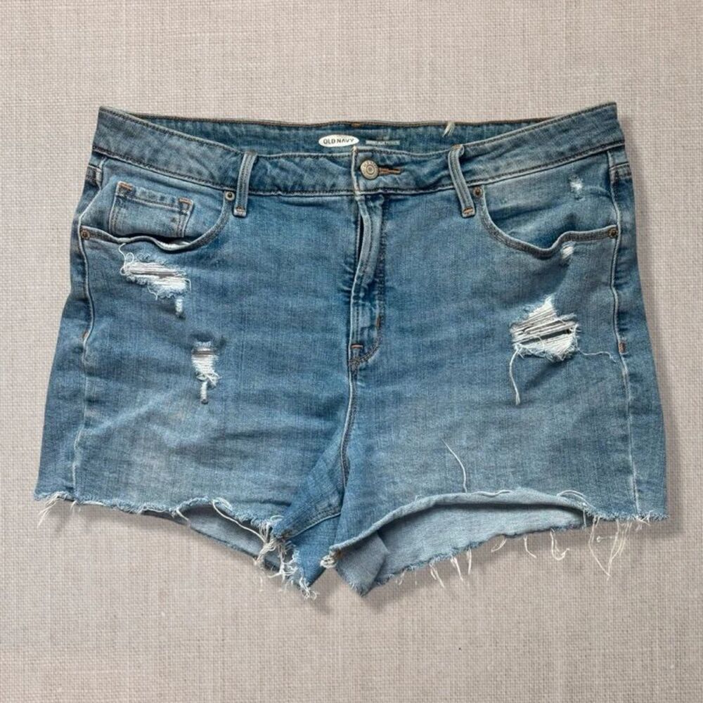 Old Navy Size 14 High Rise Distressed Cutoff Denim Jean Shorts